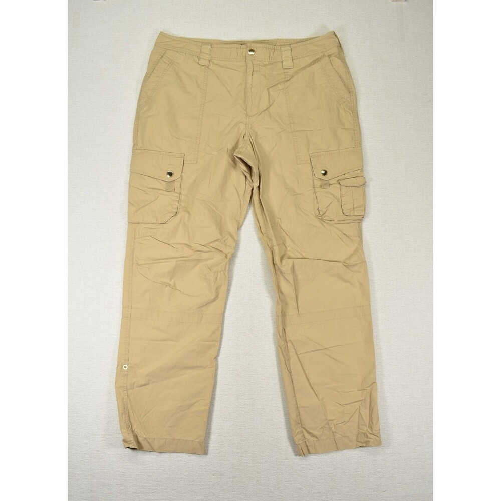 Lauren Ralph Lauren Womens Cargo Pants Size 16 Tan Beige Roll Tab Utility Hiking